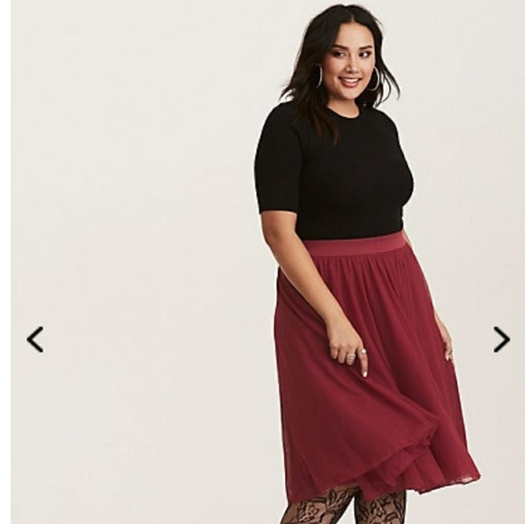 NWOT Torrid Mesh Midi Skirt Size 0X Plus - Picture 2 of 8